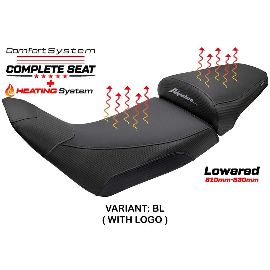 Complete seat TPZ Italia Specific HonPer for Africa Twin 1100 2020-2025 Model Asmara Heating Comfort System - Lowered