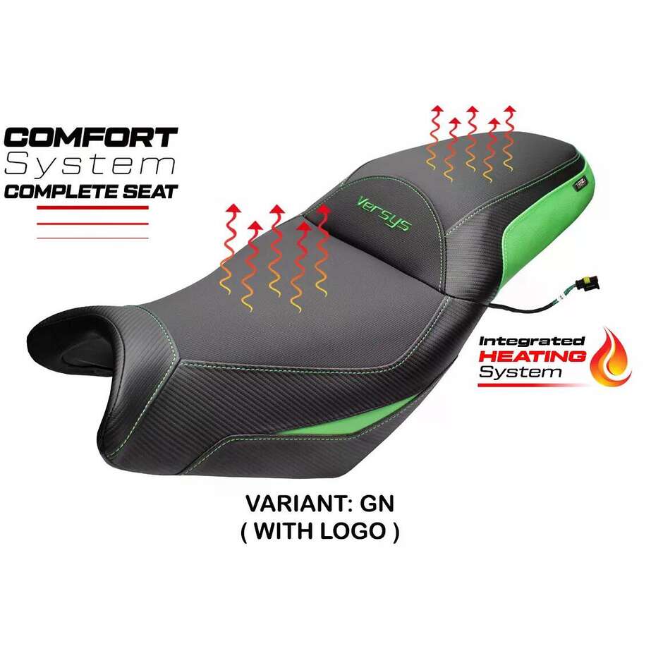 Complete seat TPZ Italia Specific KawPer asaki Versys 650 2007-2025 Model Gojo Complete Heating Comfort Seat