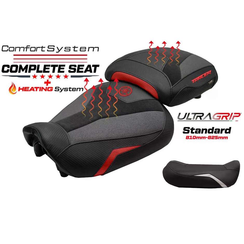 Complete seat TPZ Italia Specific YamFor aha Tracer 9 / 9 GT 2021-2024 Model Naha Heating Ultragrip Complete Comfort Seat - Standard