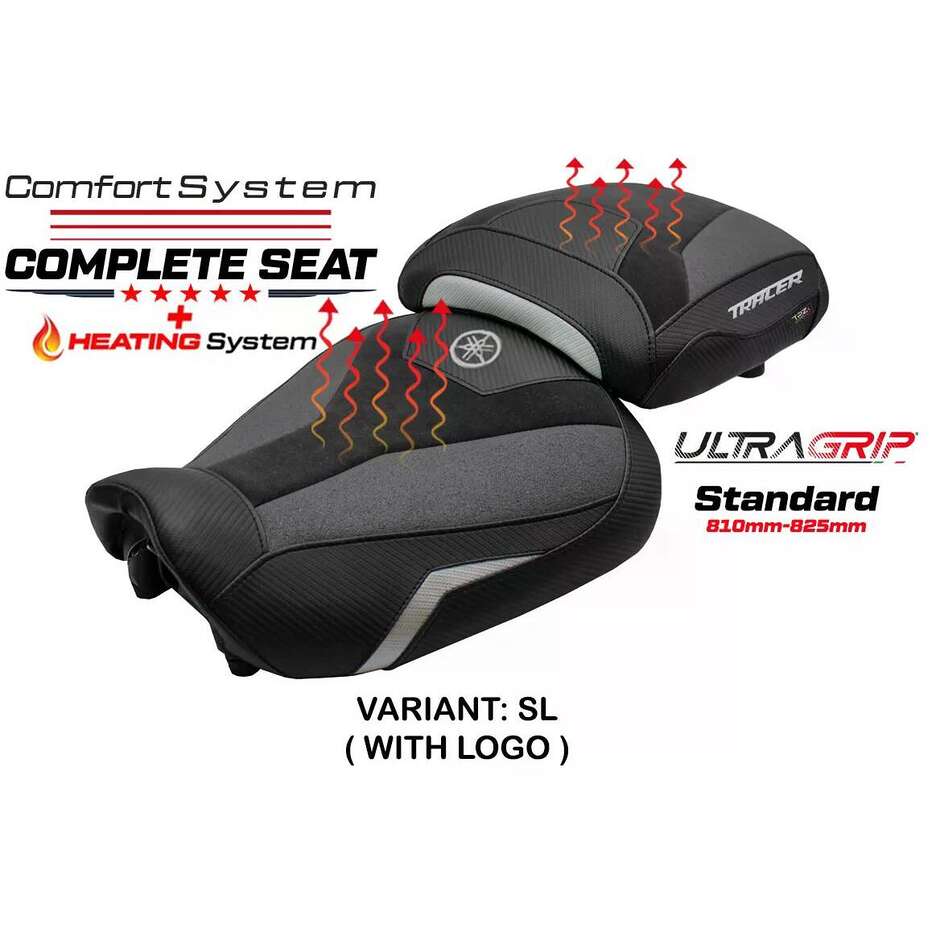 Complete seat TPZ Italia Specific YamFor aha Tracer 9 / 9 GT 2021-2024 Model Naha Heating Ultragrip Complete Comfort Seat - Standard