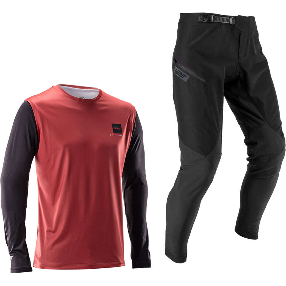Completo Leatt Maglia e Pantaloni Mtb Gravity 1.0 Leatt Rosso