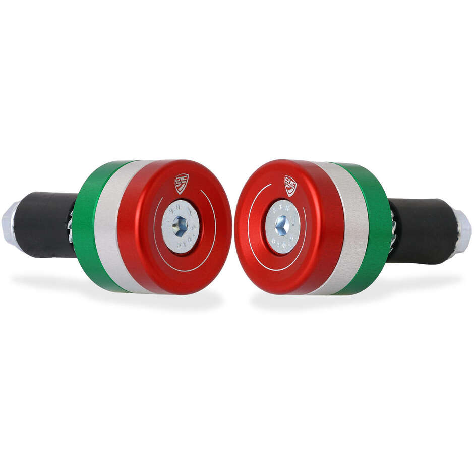 Contrappesi manubrio CM241 Tricolore CNC Racing Rosso