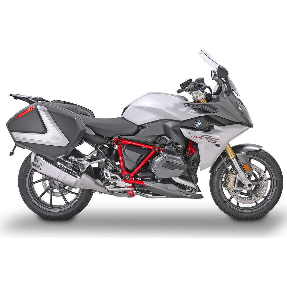 Coppia di Valigie Laterali Givi V37N Monokey Side 37 Lt. Nere Cover Argento Opaco Catadiottri Rossi
