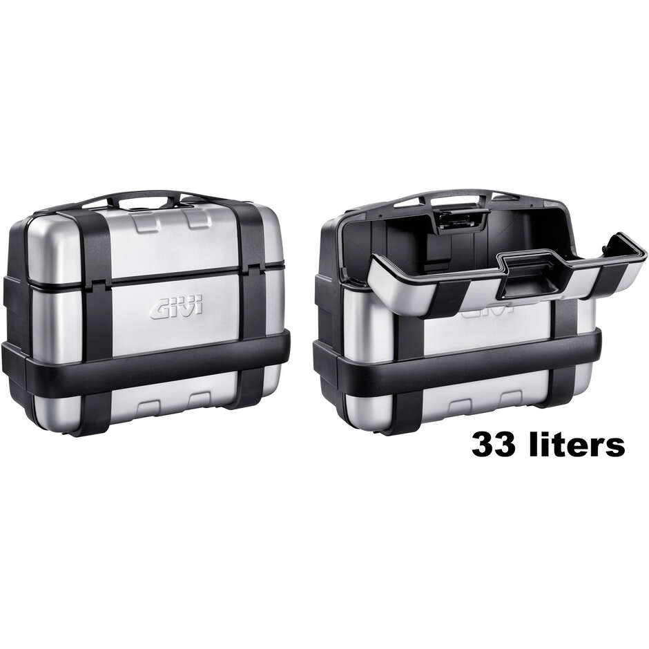 Coppia Di Valigie Laterali Monokey Givi TRK46B Black Line Trekker 46 Litri
