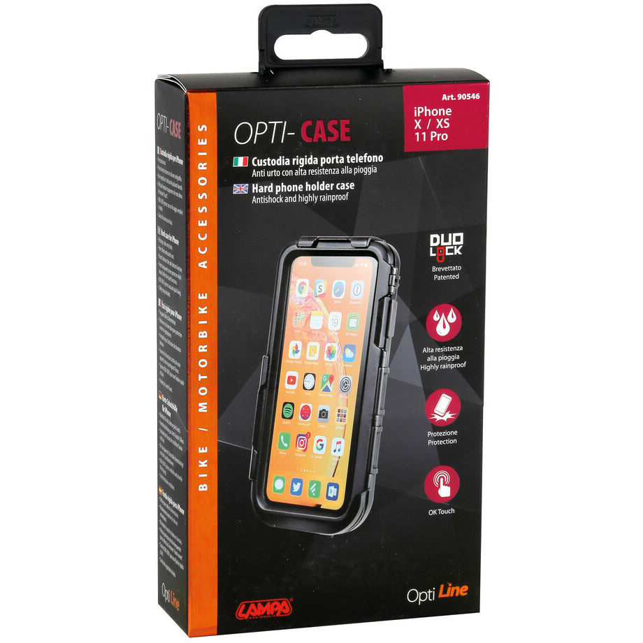 Coque Rigide Support Smartphone Lampa 90546 OPTI CASE Spécifique pour iPHONE X / XS / 11 Pro