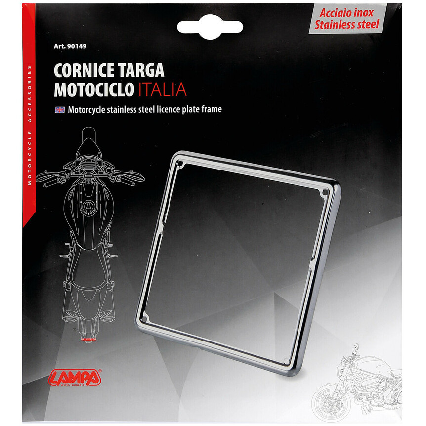 Cornice Targa Moto in Acciaio Inox Lampa 90149 Silver