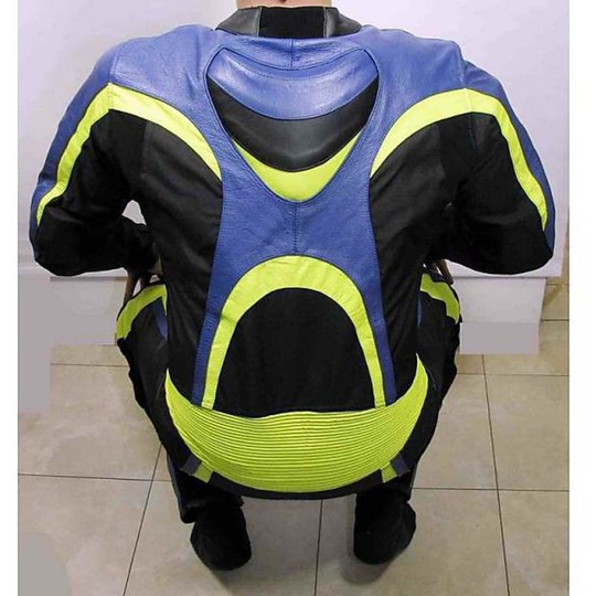 Costume professionnel Minimoto en cuir Cordura pour adultes de couleur bleue