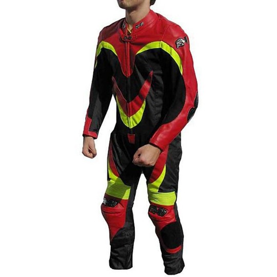 Costume professionnel Minimoto en cuir Cordura pour adultes de couleur rouge