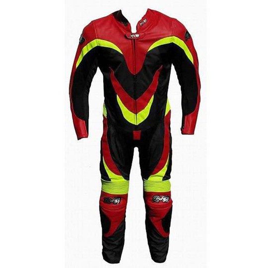 Costume professionnel Minimoto en cuir Cordura pour adultes de couleur rouge