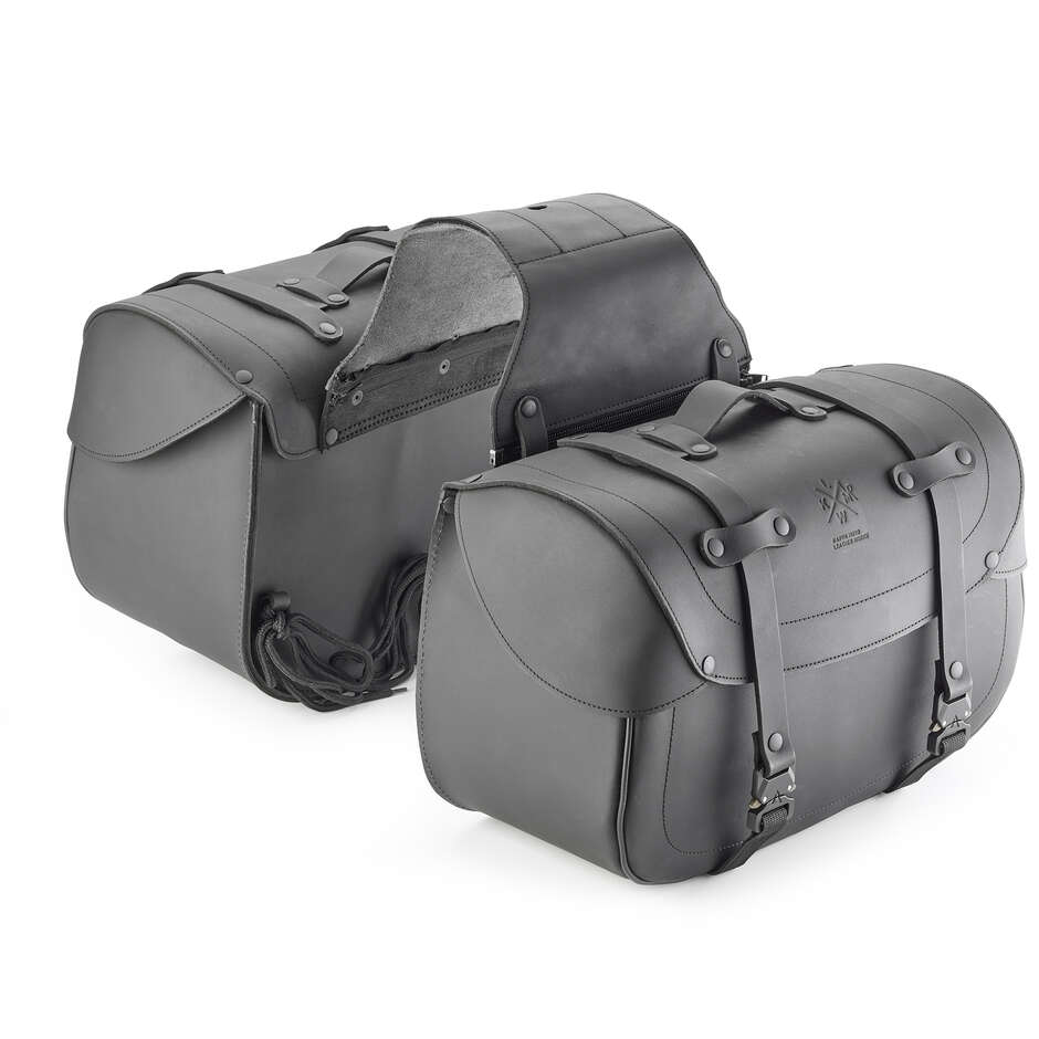 Couple Side Bags In Kappa Leather KMLW01 Cafè Racer 28 Liters