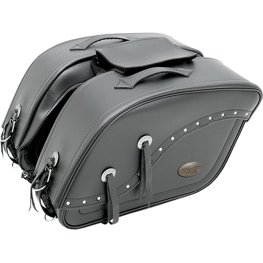 Couple Side Motorcycle Bags Inclined All American Rider Removable Futura XXL With Rivets