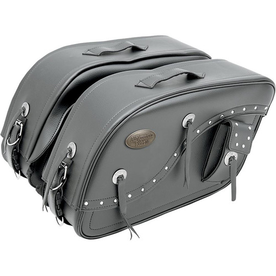 Couple Side Motorcycle Bags Inclined All American Rider Removable Futura XXXL With Rivets