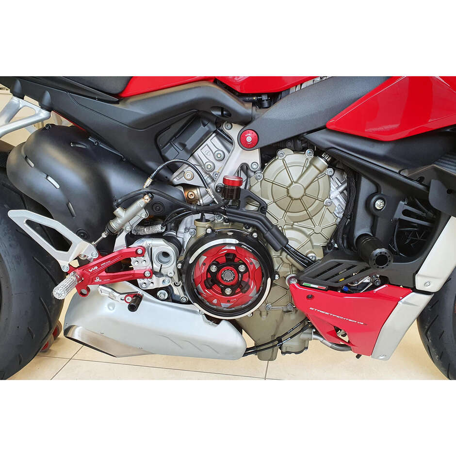 Couvercle d'embrayage transparent CAB01 - Kit de conversion Ducati Streetfighter V4 CNC Racing Natural