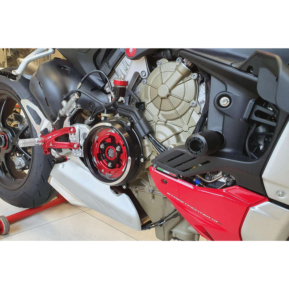 Couvercle d'embrayage transparent CAB01 - Kit de conversion Ducati Streetfighter V4 CNC Racing Natural