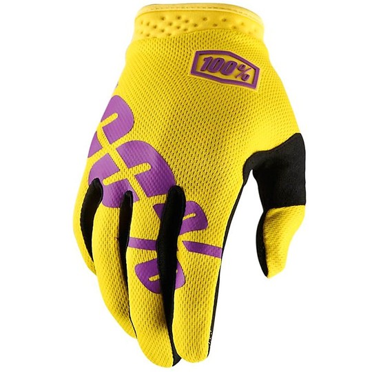 Cross Enduro 100% iTrack Yellow Motorcycle Gloves