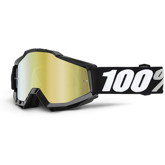 Cross Enduro 100% Motorcycle Goggles Tornado Mirror Gold Lens