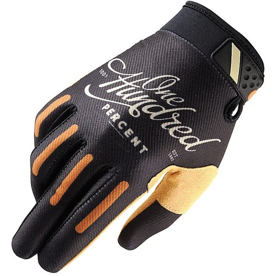 Cross Enduro 100% RIDEFIT Classic Black Motorcycle Gloves