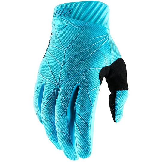 Cross Enduro 100% RIDEFIT Ice Blue Black Gloves