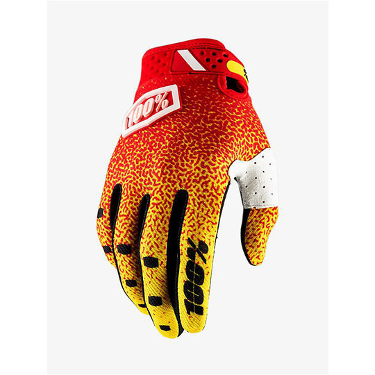 Cross Enduro 100% Ridefit Red Yellow Motorcycle Gloves
