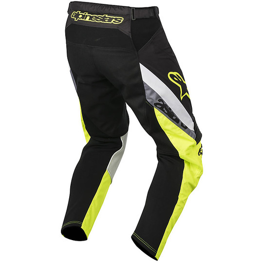 Cross Enduro Alpine Motorcycle Trousers Alpinestars Racer New Supermatic Black / Yellow Fluo