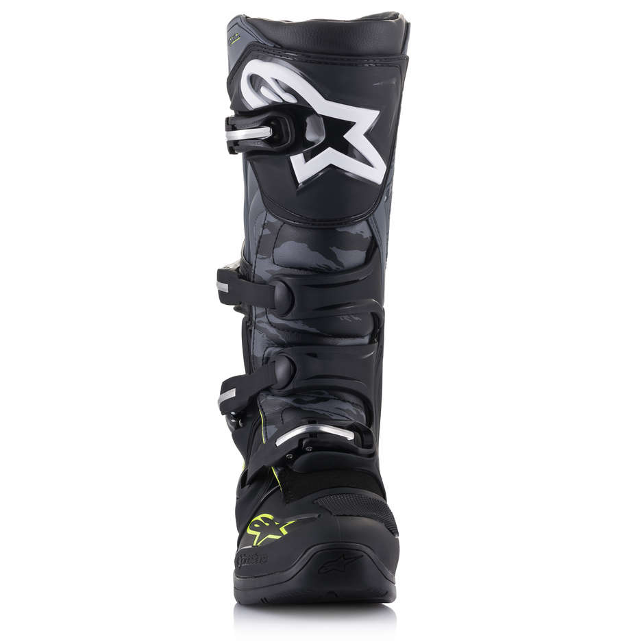 Cross Enduro Bottes Moto Alpinestars TECH 5 Noir Cool Gris Jaune Fluo