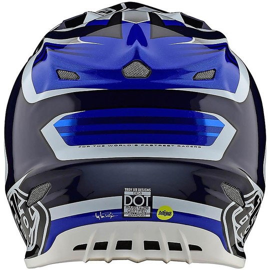 Cross Enduro Carbon Motorcycle Helmet Troy Lee Design SE4 Carbon FLASH Blue White