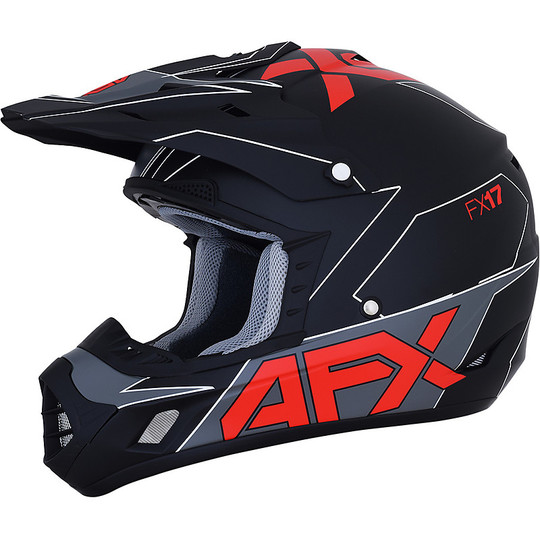 Cross Enduro Casque de moto AFX FX-17 Aced Matt Black Red