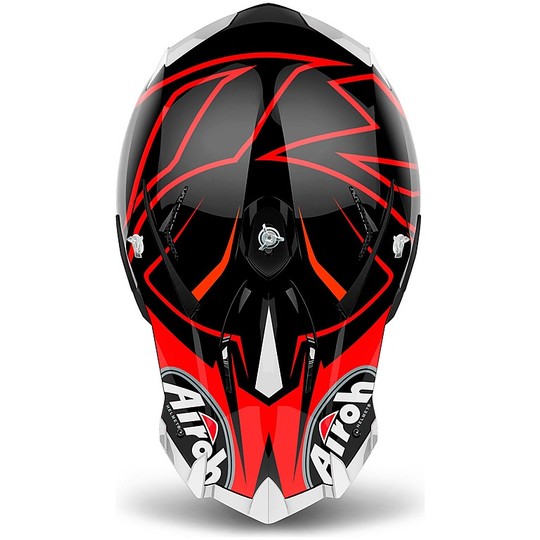 Cross Enduro Casque de moto Airoh Terminator Open Vision Shock Black Glossy Red