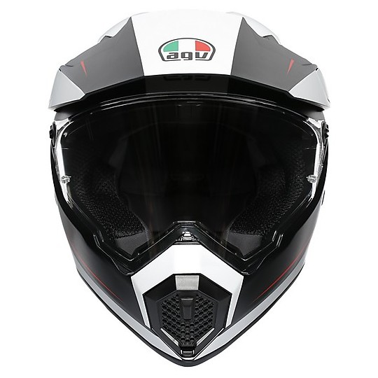 Cross Enduro casque de moto en carbone AGV AX9 Multi PACIFIC ROAD noir blanc mat rouge