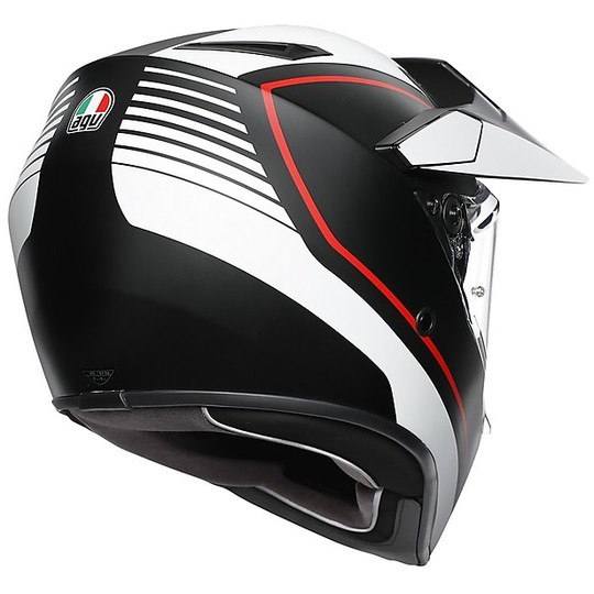 Cross Enduro casque de moto en carbone AGV AX9 Multi PACIFIC ROAD noir blanc mat rouge