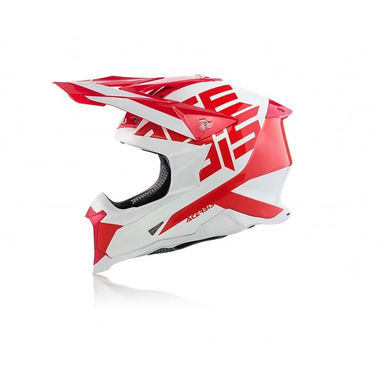 Cross Enduro Casque de moto en fibre Acerbis X-RACER VTR rouge blanc