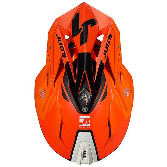 Cross Enduro - Casque de moto en fibre Just1 J18 PULSAR noir brillant orange