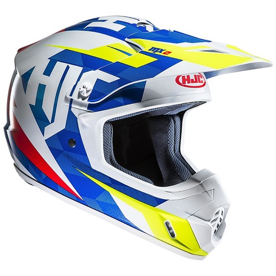 Cross Enduro casque de moto HJC CS-MX II Dakota MC23 blanc bleu jaune