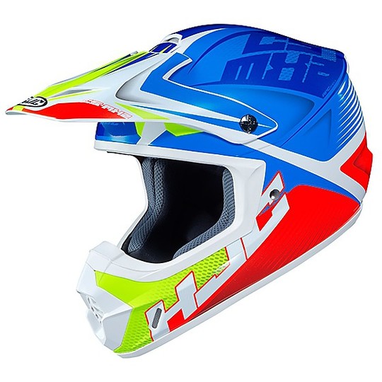 Cross Enduro casque de moto HJC CS-MX II MC5SF blanc bleu rouge