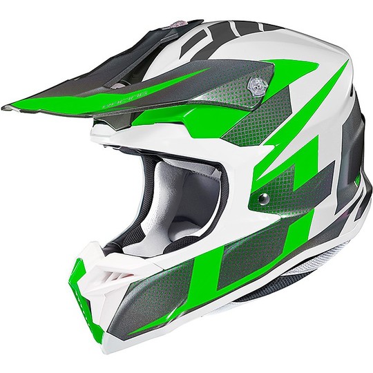 Cross Enduro casque de moto HJC I50 Argos MC4 blanc vert