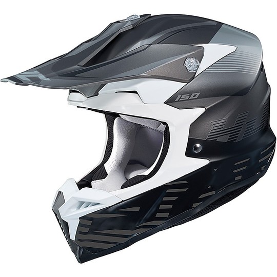 Cross Enduro casque de moto HJC I50 Fury MC5SF noir blanc