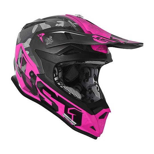 Cross Enduro Casque de moto Just1 J32 Pro SWAT Camo Pink Fluo