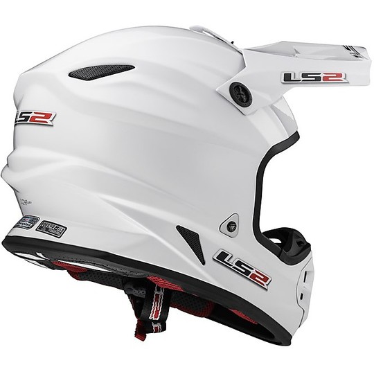 Cross Enduro casque de moto LS2 MX456 Evo en fibre blanc solide