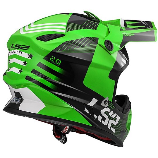 Cross Enduro casque de moto LS2 MX456 Evo en fibre Rallie noir vert