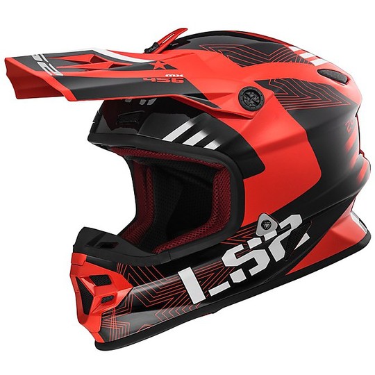 Cross Enduro casque de moto LS2 MX456 Evo en fibre Rallie rouge noir