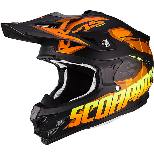 Cross Enduro Casque de moto Scorpion VX-15 EVO Air Defender Matt Black Orange