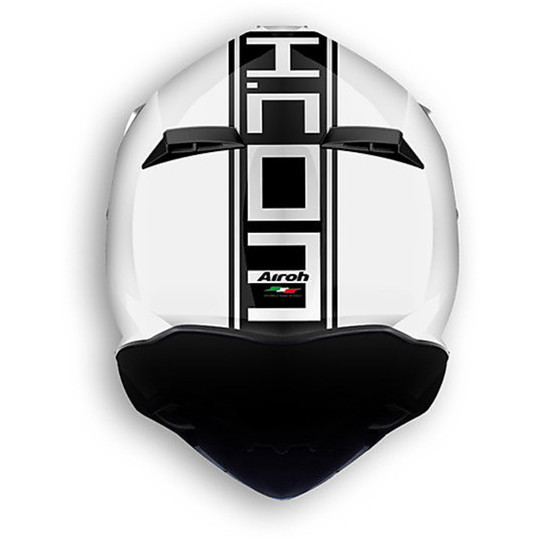 Cross Enduro casque de moto Terminator 2.1 Com blanc brillant