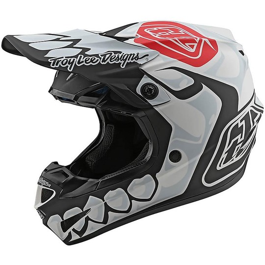 Cross Enduro Casque de moto Troy Lee Designs SE4 Polyacrylite SKULLY Blanc