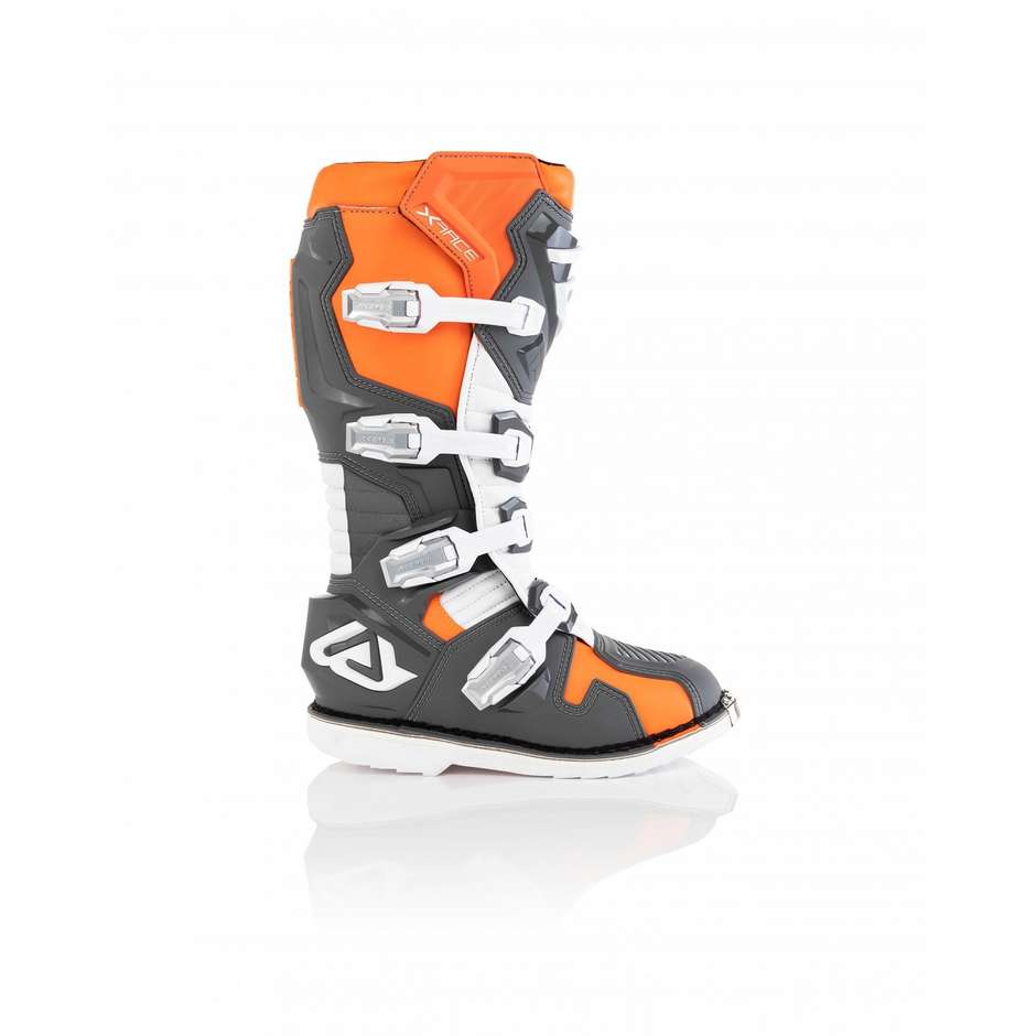 Cross Enduro CE Acerbis X-RACE Motorcycle Boots Orange Gray