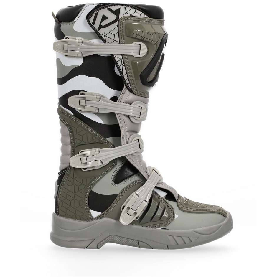 Cross Enduro CE Acerbis X-TEAM Motorcycle Boots Brown Gray