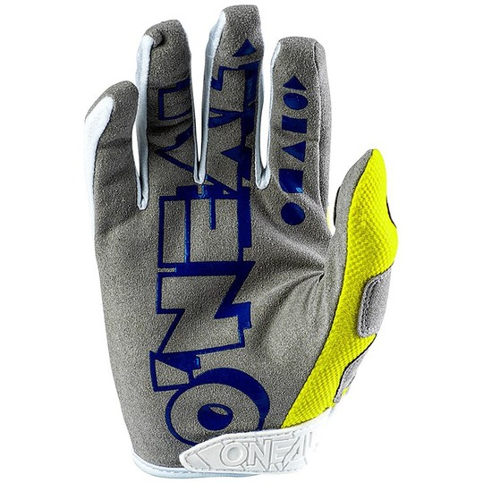 Cross Enduro Gants De Moto Oneal Mayhem Glove Crackle 91 Jaune Blanc Bleu