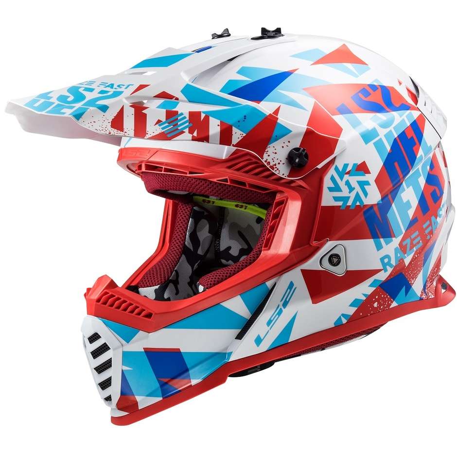 Cross Enduro Helm für Kinder Moto Ls2 FAST MINI EVO Crusher Rot Weiß