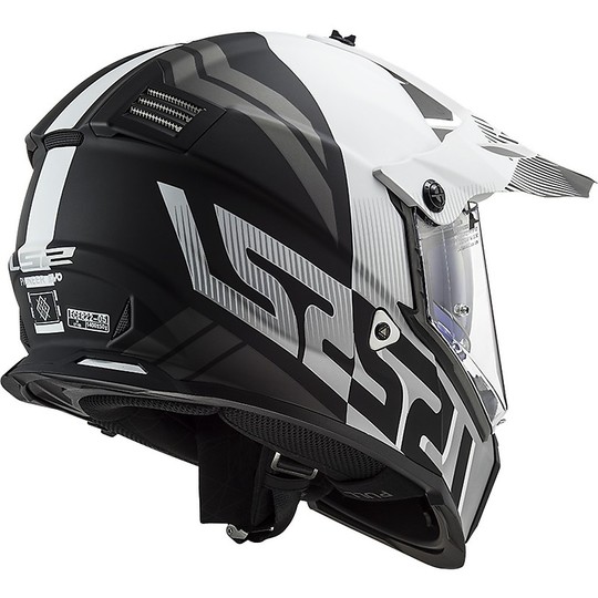 Cross Enduro Helm Offroad Moto Ls2 MX436 PIONEER EVO Evolve Weiß Matt Schwarz