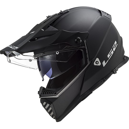 Cross Enduro Helm Offroad Moto Ls2 MX436 PIONEER EVO Solid Matt Schwarz