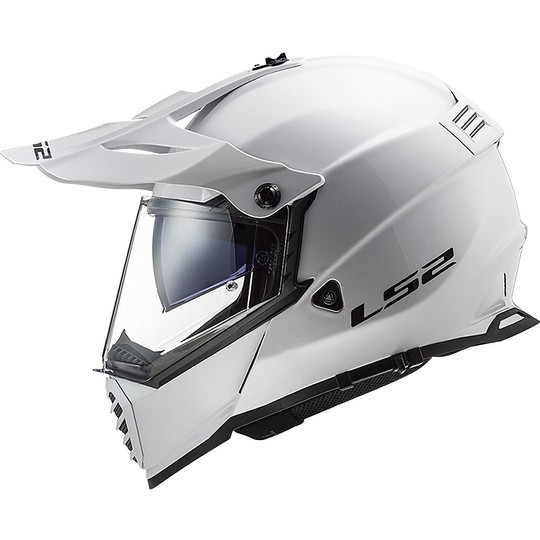 Cross Enduro Helm Offroad Moto Ls2 MX436 PIONEER EVO Solid Weiß